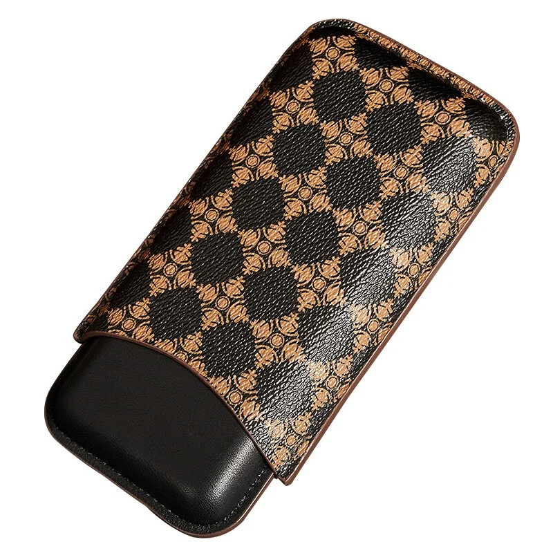 

Дорожный чехол для сигар из воловьей кожи, хьюмидор, 3-трубный портативный ящик для хранения сигар, кожаный держатель для трубки сигар, аксессуары для курения премиум-класса