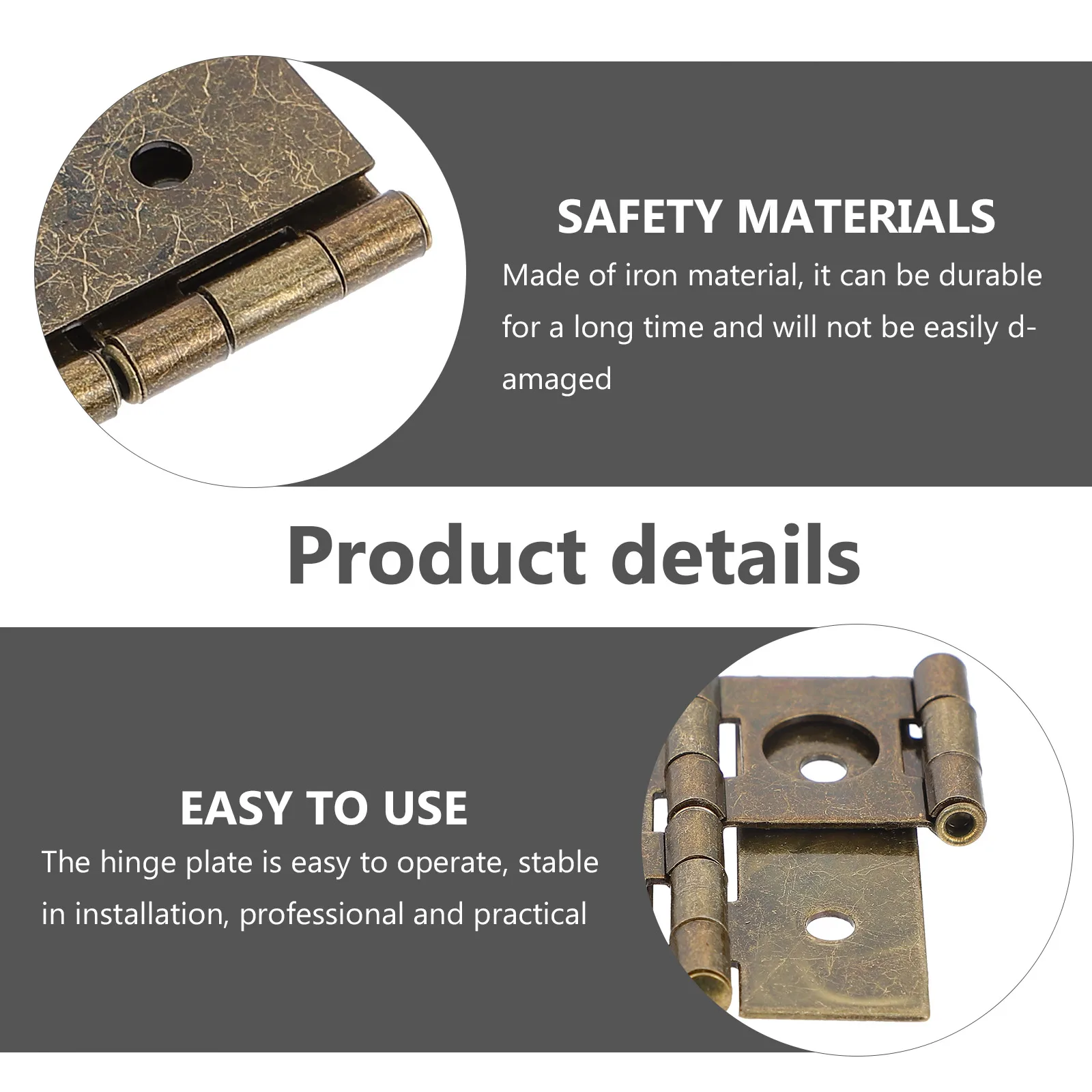 

10pcs Door Hinges Iron Cabinet Hinges Smooth Rust Resistant For Screen Door Corner Gate Double Acting Oil Hinge Hardware