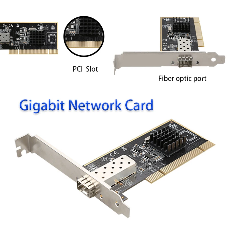 

Гигабитная оптическая сетевая карта PCI 10/100/1000 Мбит/с, игровая карта PCI, игровая адаптивная для настольного компьютера, сетевой адаптер, сетевая карта
