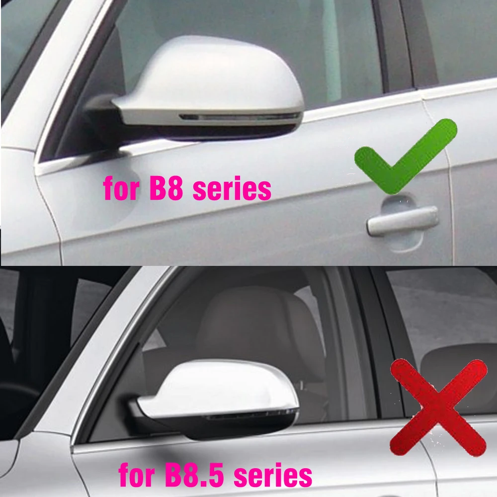 Car Mirror Cover For Audi A4 B8 A3 A5 A6 Q3 Matte Chrome Silver Rearview Mirror Cover Protection Cap Car Styling