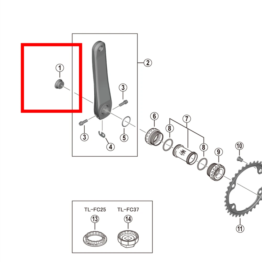 Shimano mechanizm korbowy HOLLOWTECH II ramię korby śruba mocująca Y1P417000/Y1F811100/Y0J620000/Y1KS13000/Y1H614000/Y1KY08000