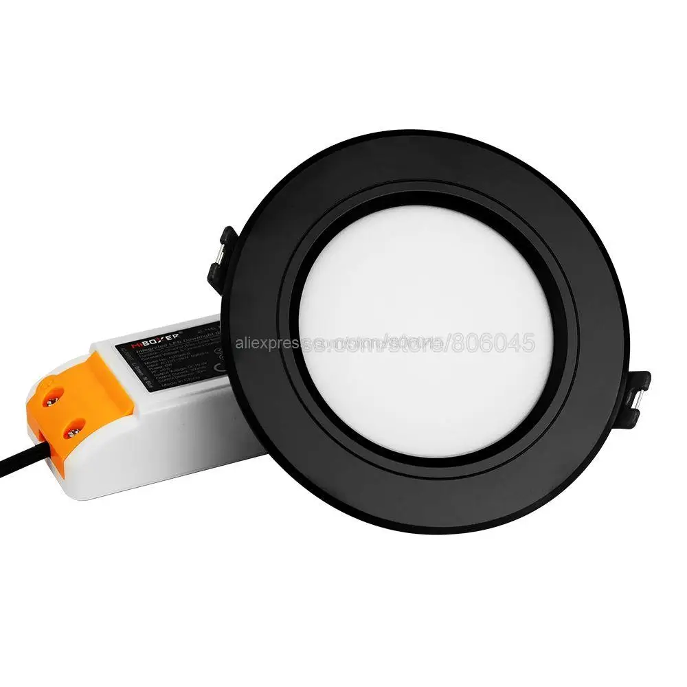MiBoxer FUT068-B Black 6W RGB+CCT LED Downlight 110V 220V Dimmable Reccessed LED Light 2.4G RF Remote WiFi APP Voice Control