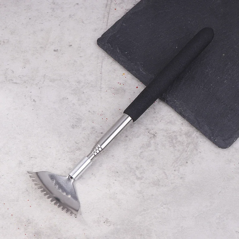 Extendable Back Scratcher The Head Has 15 Rakes, Stainless Steel Portable Telescopic Rubber Handle Back Scratchers