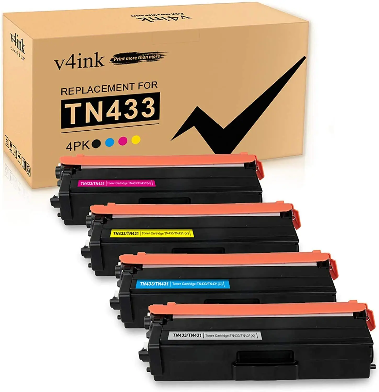 V4ink 4PK TN433 TN431 Toner For Brother HL-L8260cdw HL-8360cdw MFC-L8900cdw 8610