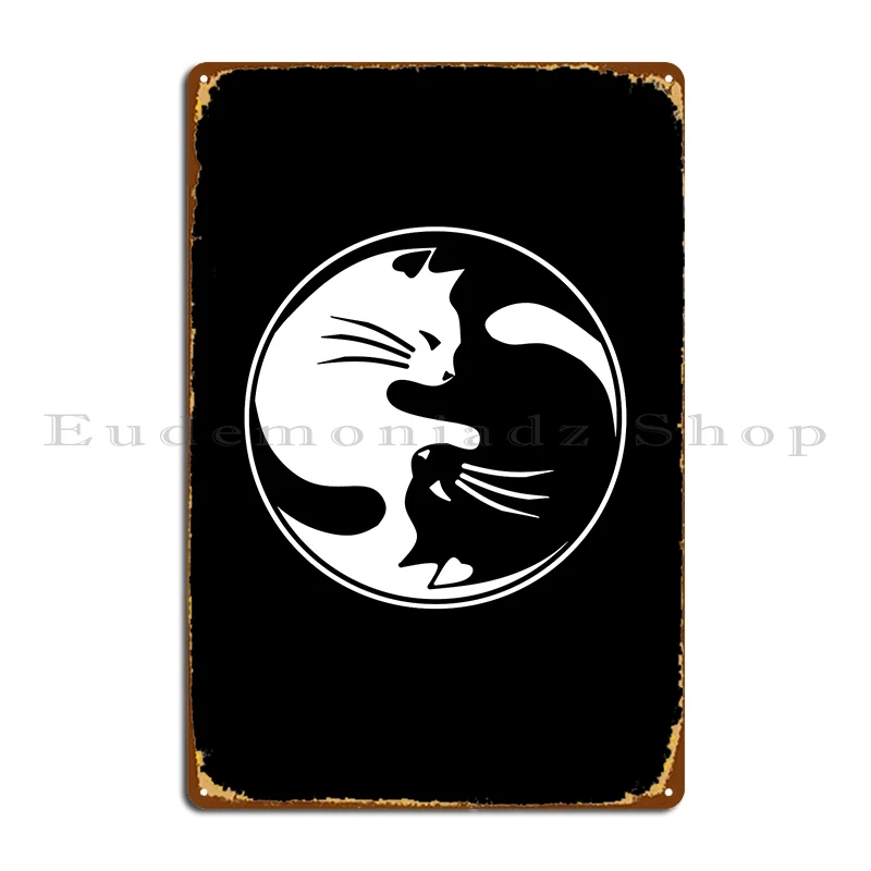 yin yang cats Metal Signs Pub Wall Decor Pub create Cinema Tin Sign Poster