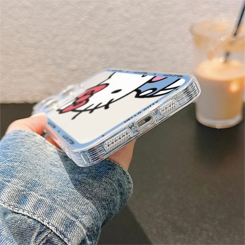 Funda de teléfono suave para iPhone XR 16 15 14 Plus 13 12 11 Pro MAX 17 Air 16e 12 Mini 7 8 Hello Kitty Sanrio lindo