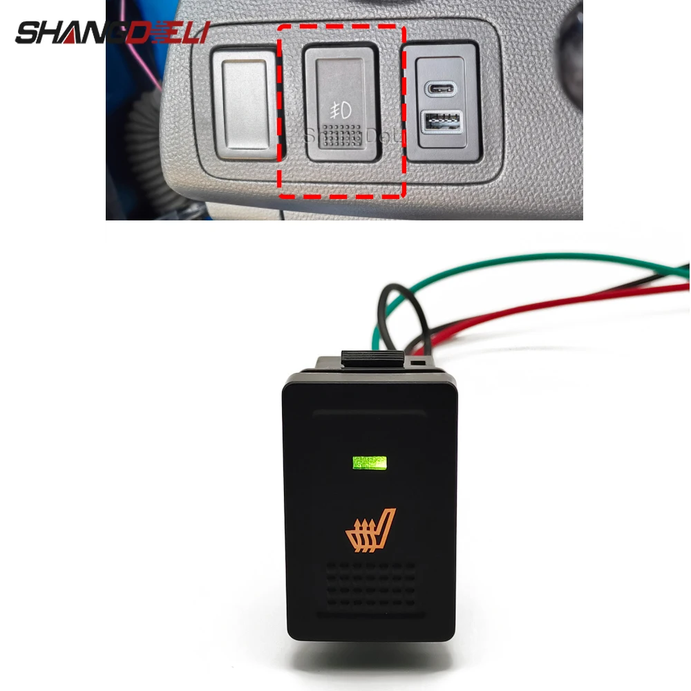 Interruptor de Control de calefacción de asiento de coche con luz LED, botón de calefacción para Suzuki SX4 Swift Grand Vitara 2006 - 2010 2011 2012
