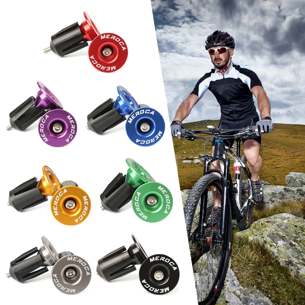 Mountain Road Bike Guiador End Plugs, Alumínio Alloy Handle Bar End Cap, BMX MTB Bike Grip Capa, Acessórios de bicicleta, 1 Par