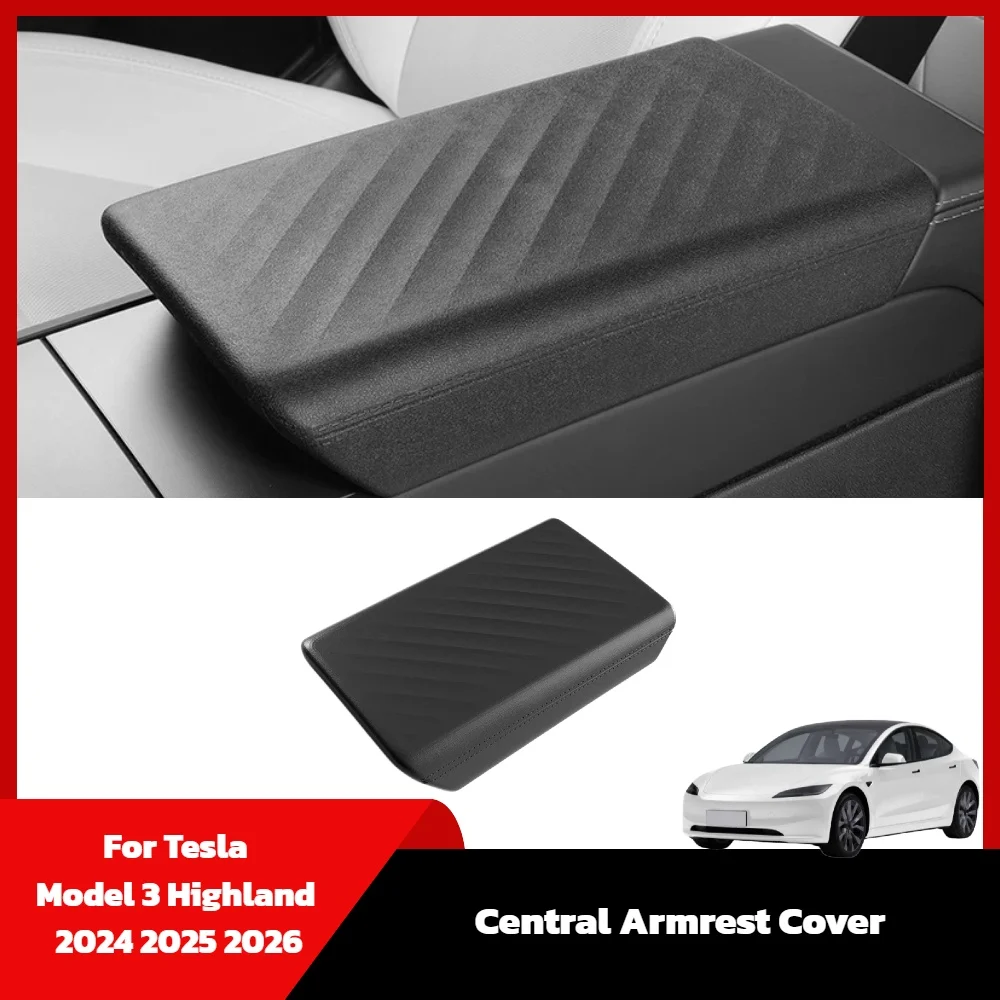 For Tesla Model 3 Highland 2024 2025 2026 Central Armrest Cover TPE Soft Case Center Console  Anti-Scratch Lid Accessories