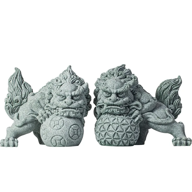 

Shanhaijing Dian An Double Lion Playing Ball Rich Chinese Tea Pet