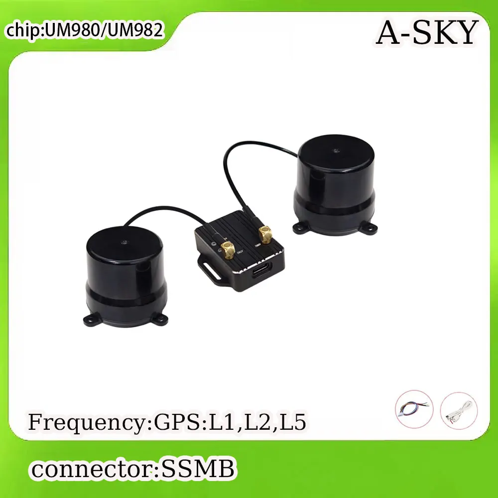 High-Precision UM980/UM982 GNSS GPS RTK Module with Dual Antenna for UAV Drone Navigation Surveying Mapping SSMB Connector