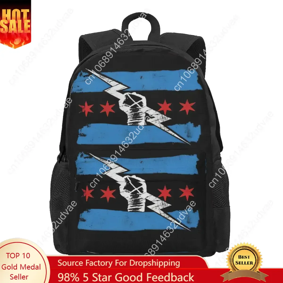 

CM Punk WWE Backpacks Boys Girls Bookbag Students School Bags Cartoon Kids Rucksack Travel Rucksack Shoulder Bag Large Capacity