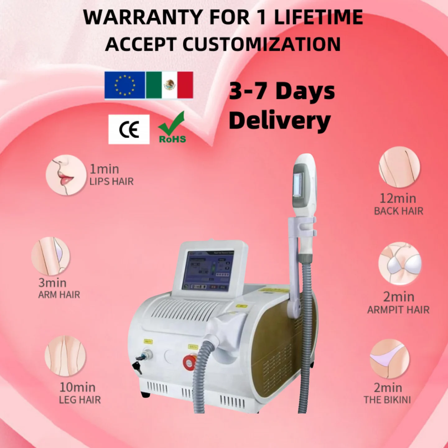 

Beauty Salon/Home Hair Removal Machine E-Light Opt Ipl Diode Laser Ice Feeling Epilator Portable Painless Skin Rejuvenation