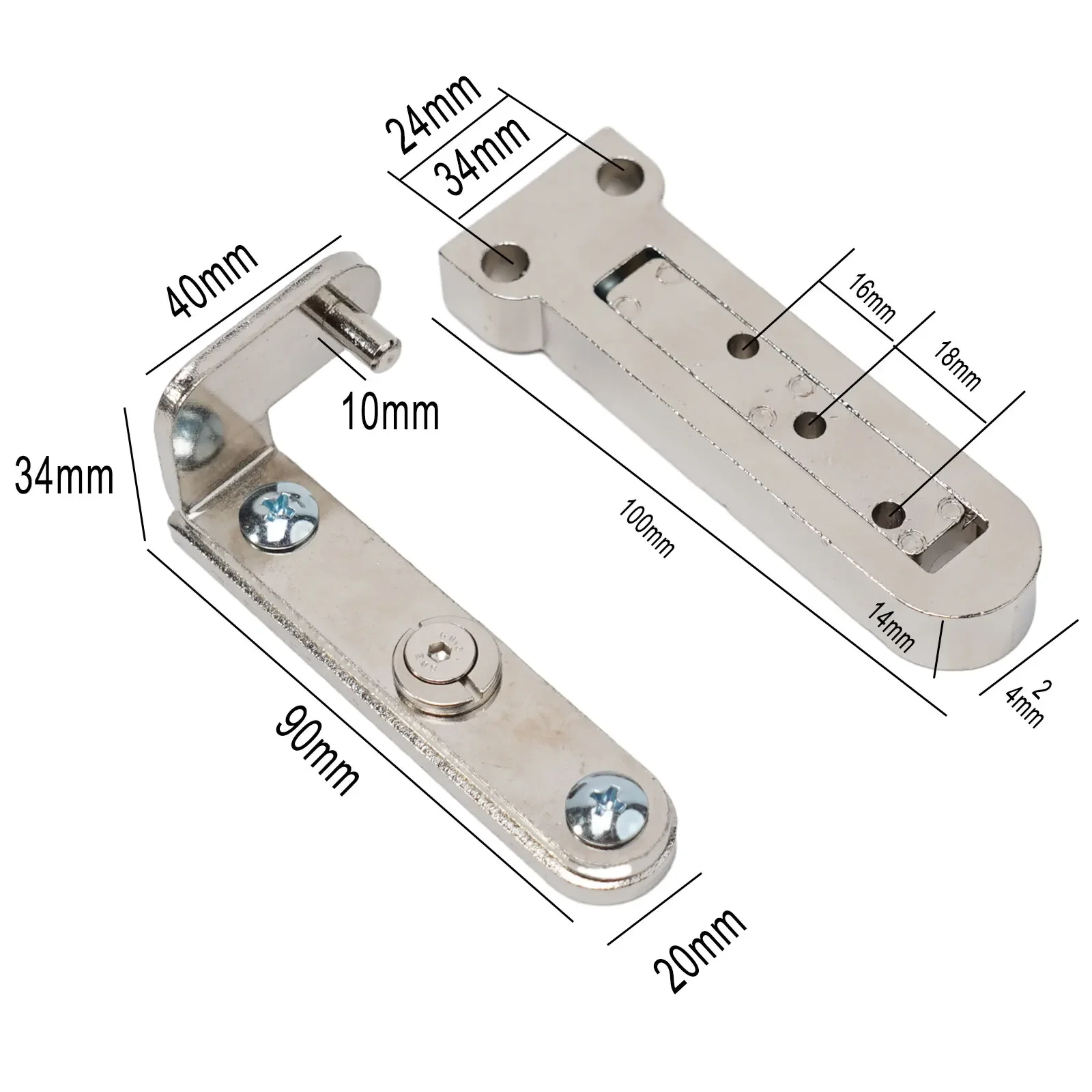 Hinge Shaft Door Hinge Heaven Earth Hinge Angle 110° Silver Color Three Dimensional 1 Sets 10*24cm Home Accessories