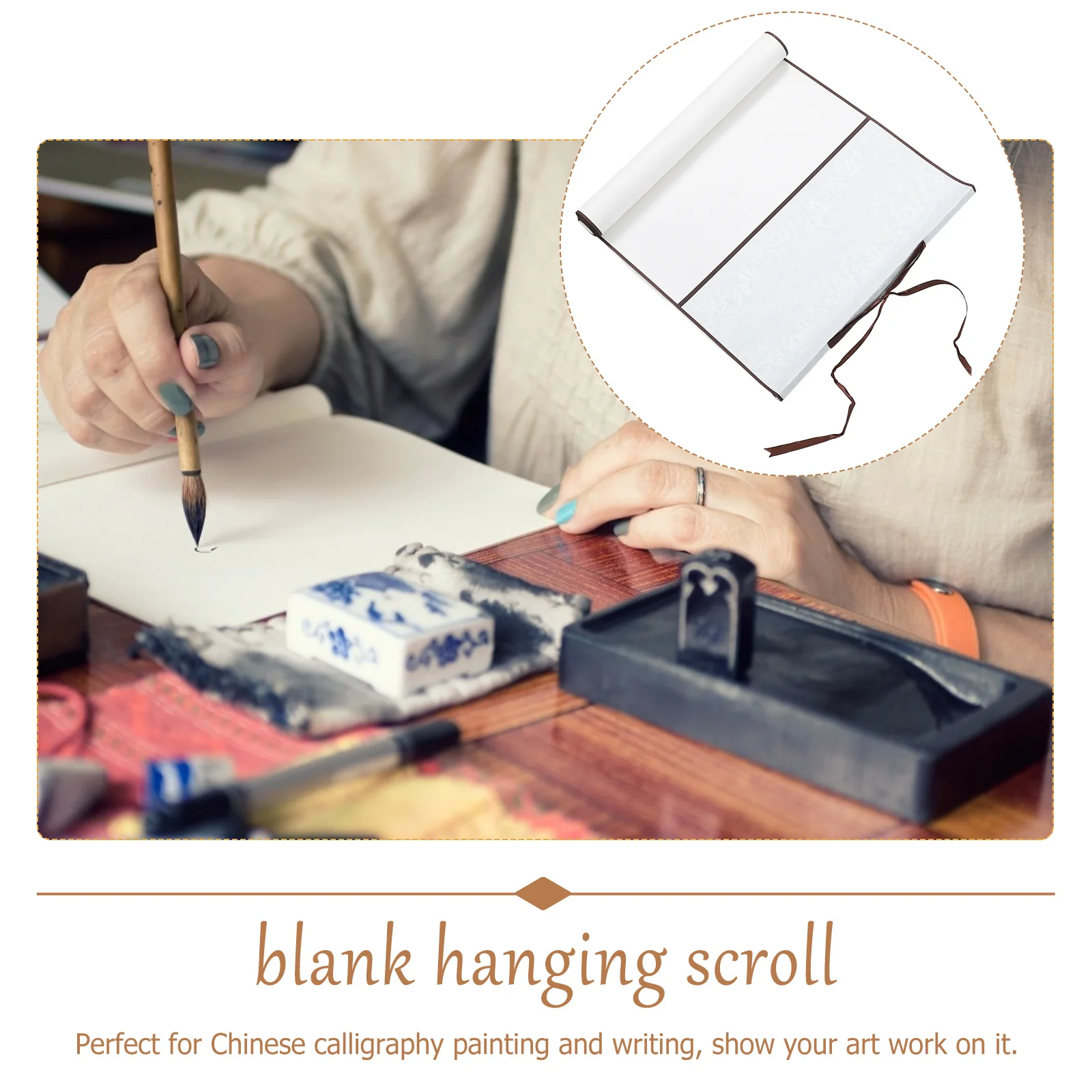 Slijtvast blanco scroll Chinees kalligrafiepapier voor schilderen, schrijven, kunstwerk, retro sfeer, woondecoratie