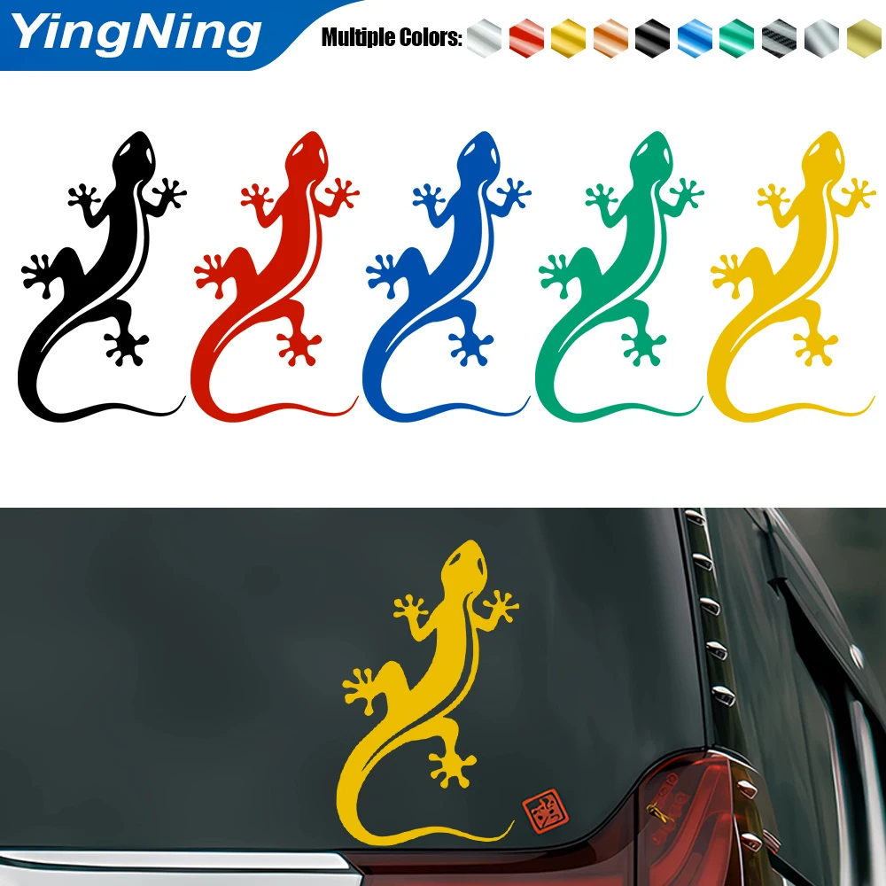 

Gecko Lizard Car Sticker Waterproof Vinyl Decal Silhouette Auto Body Window Decoration 3D Creative Animal Graphics Multi-Color