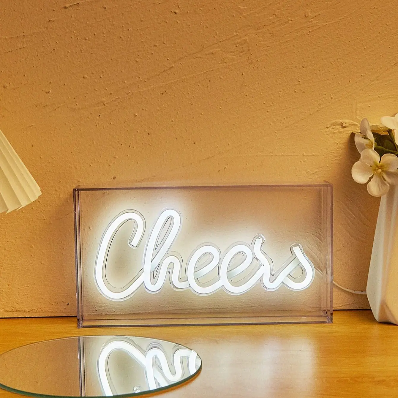 

Chi-buy светодиодный неоновый светильник Cheers Box с питанием от USB, неоновые вывески, настольный ночник, 3D светильник для декора спальни, комнаты, знаки, подарок на день рождения