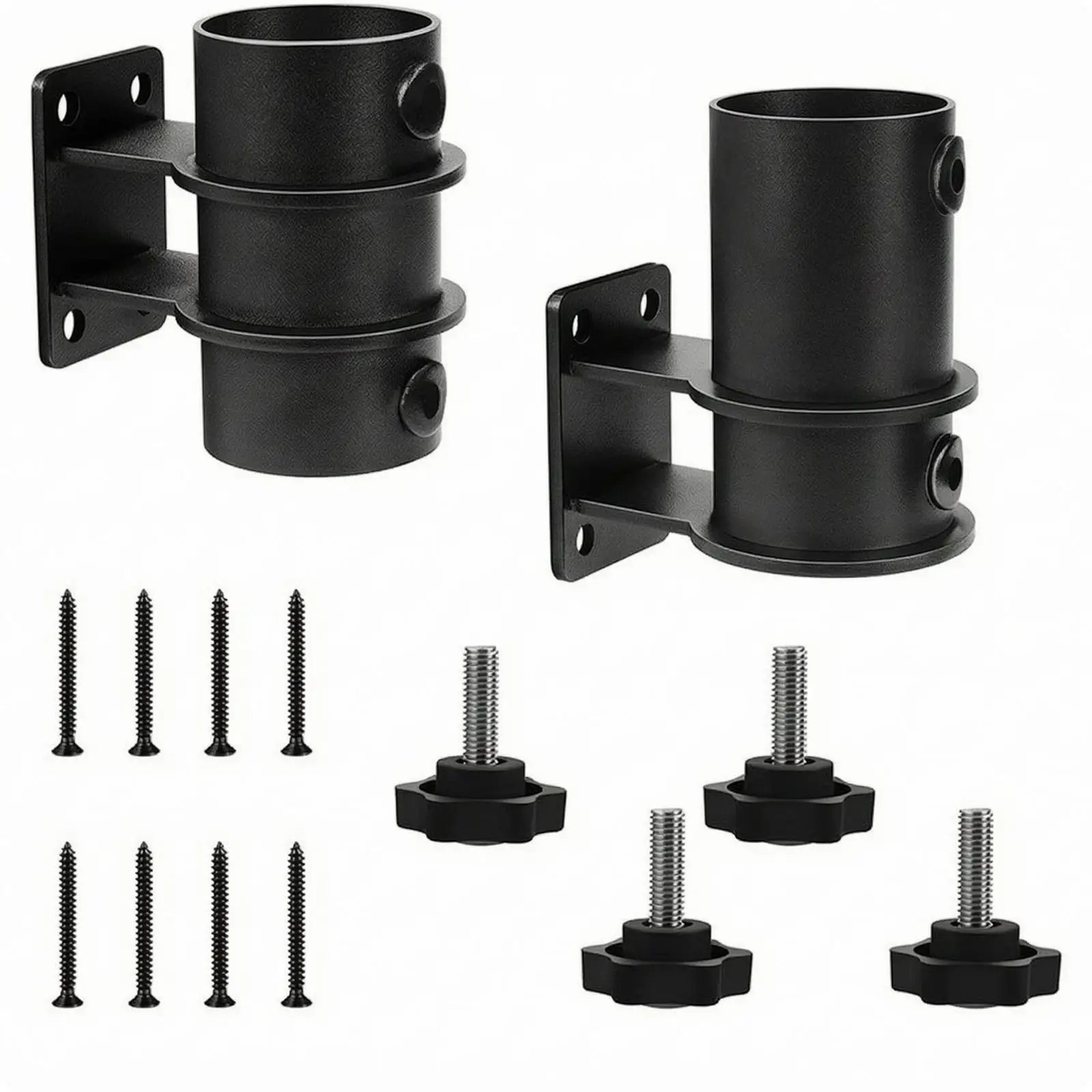 Iron Outdoor Umbrella Base Heavy Duty Parasol Holder for Patio Deck Garden with Fixing Screws