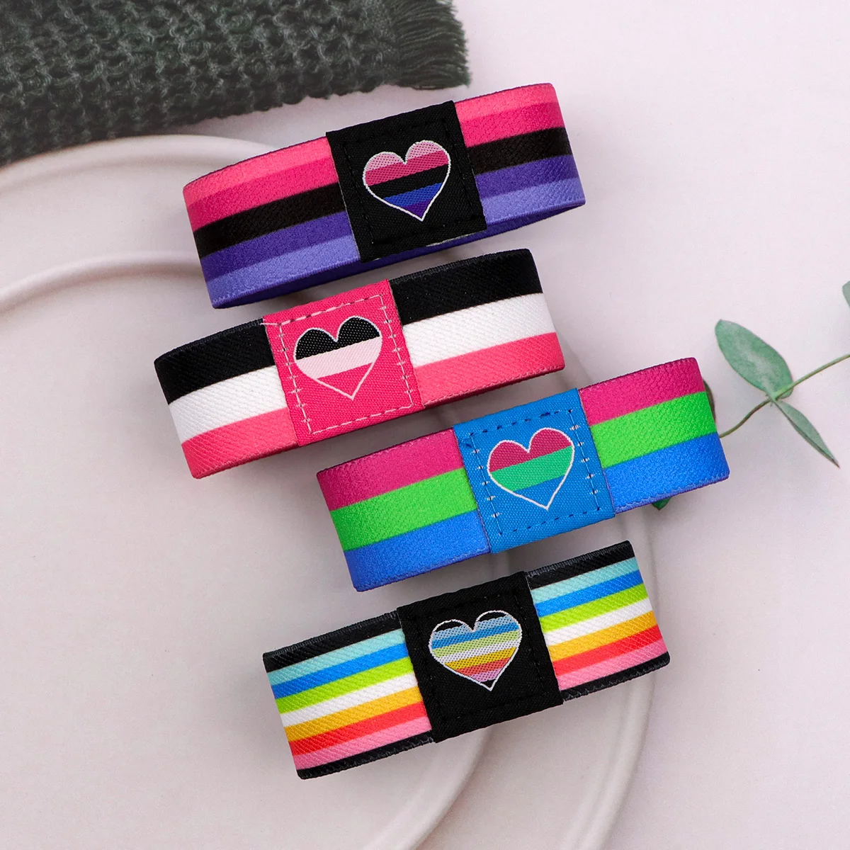 LGBT قوس قزح العلم سوار شارة الرياضة معصمه مطاطا الإسورة أساور الإكسسوارات أساور شارة هدية
