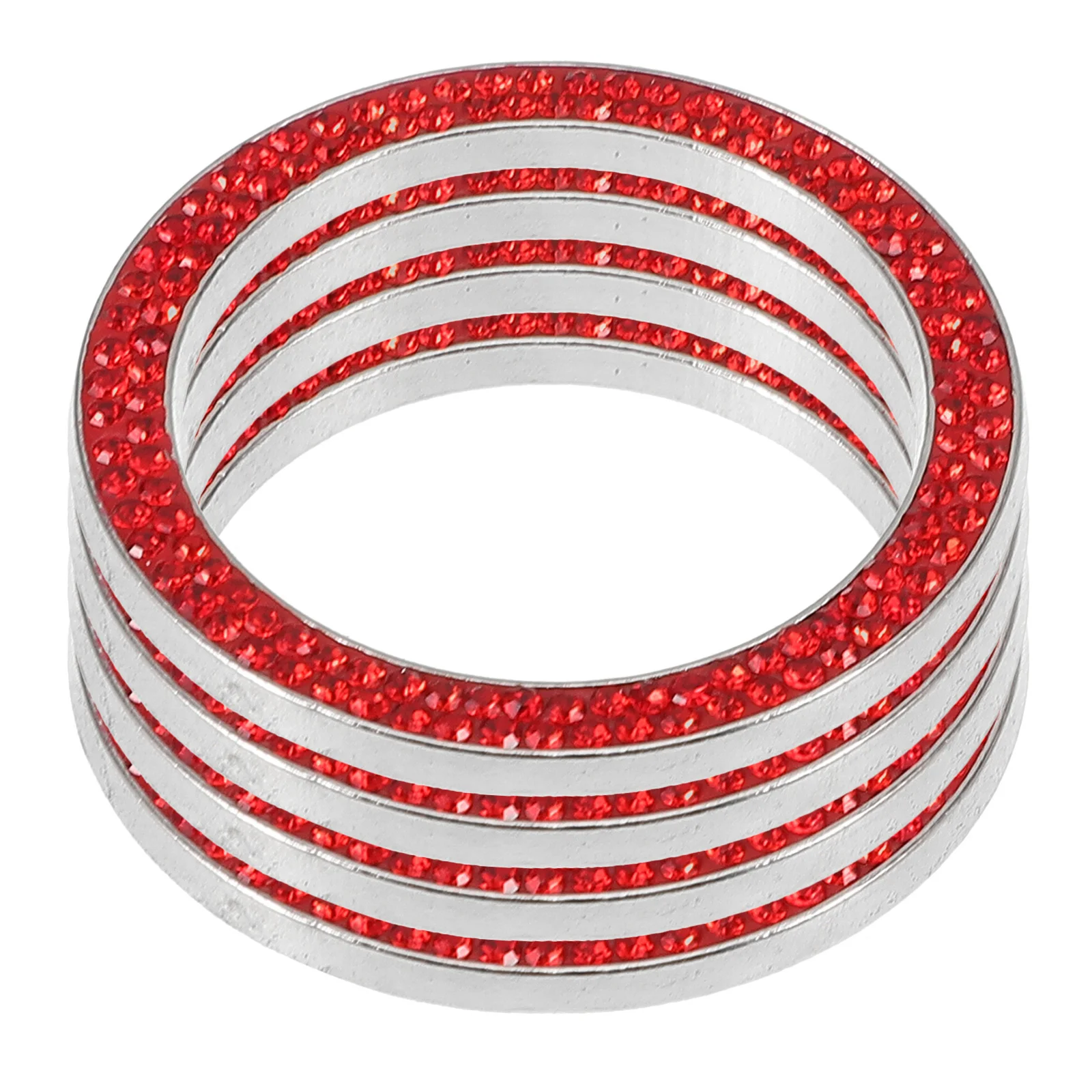 

4pcs Car Start Button Decoration Rhinestone Push Start Button Cover Quick Install Universal Fit Vehicle Interior Upgrade Bling