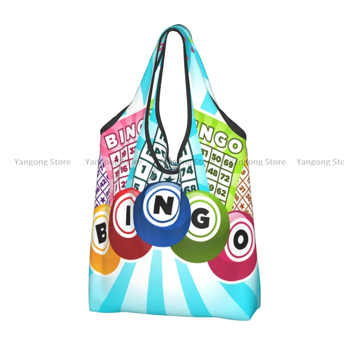 Shopping Bag Bingo Cards Eco-friendly Folding Reusable Portable Shoulder Handbag for Travel Grocery Bag