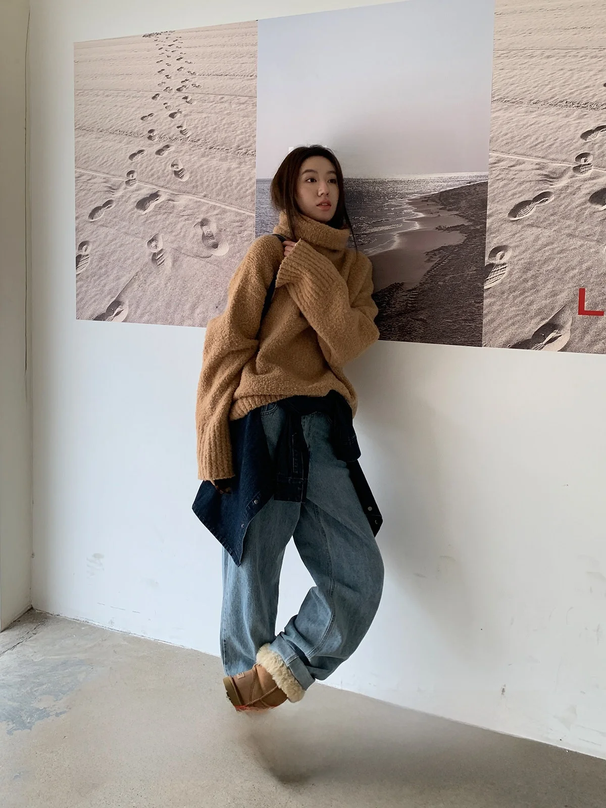 

Официальные джинсы Gakee из 100% хлопка, прямые, женские, осенне-зимние, винтажные, синие, длинные брюки, облегающие, повседневные джинсы