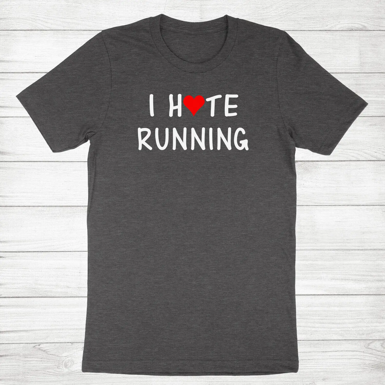 

Funny Love Running Gift Shirt I Hate Running Love Heart T-Shirt Jogging Runners