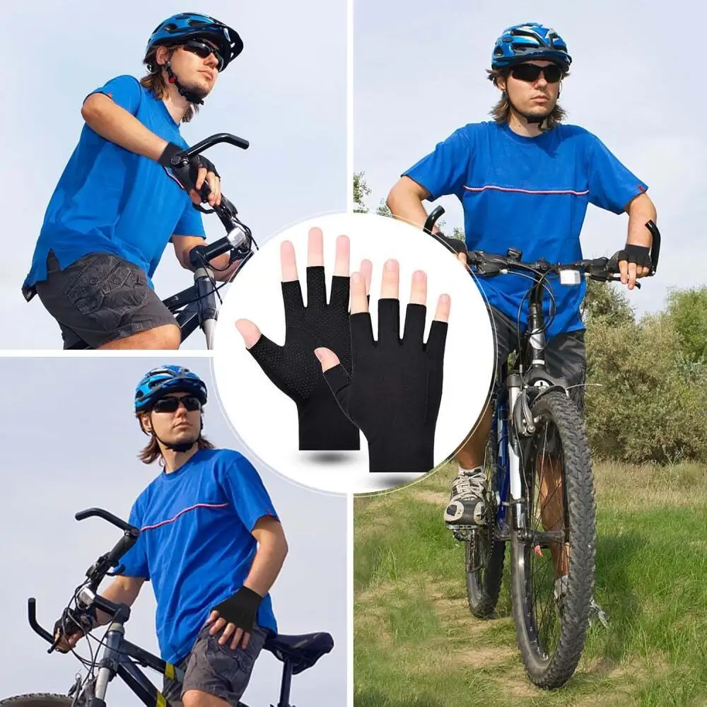 1 زوج قفازات ضغط اليد النحاس التهاب المفاصل قفازات آلام المفاصل الإغاثة نصف اصبع المضادة للانزلاق العلاج قفازات للمرأة الرجال