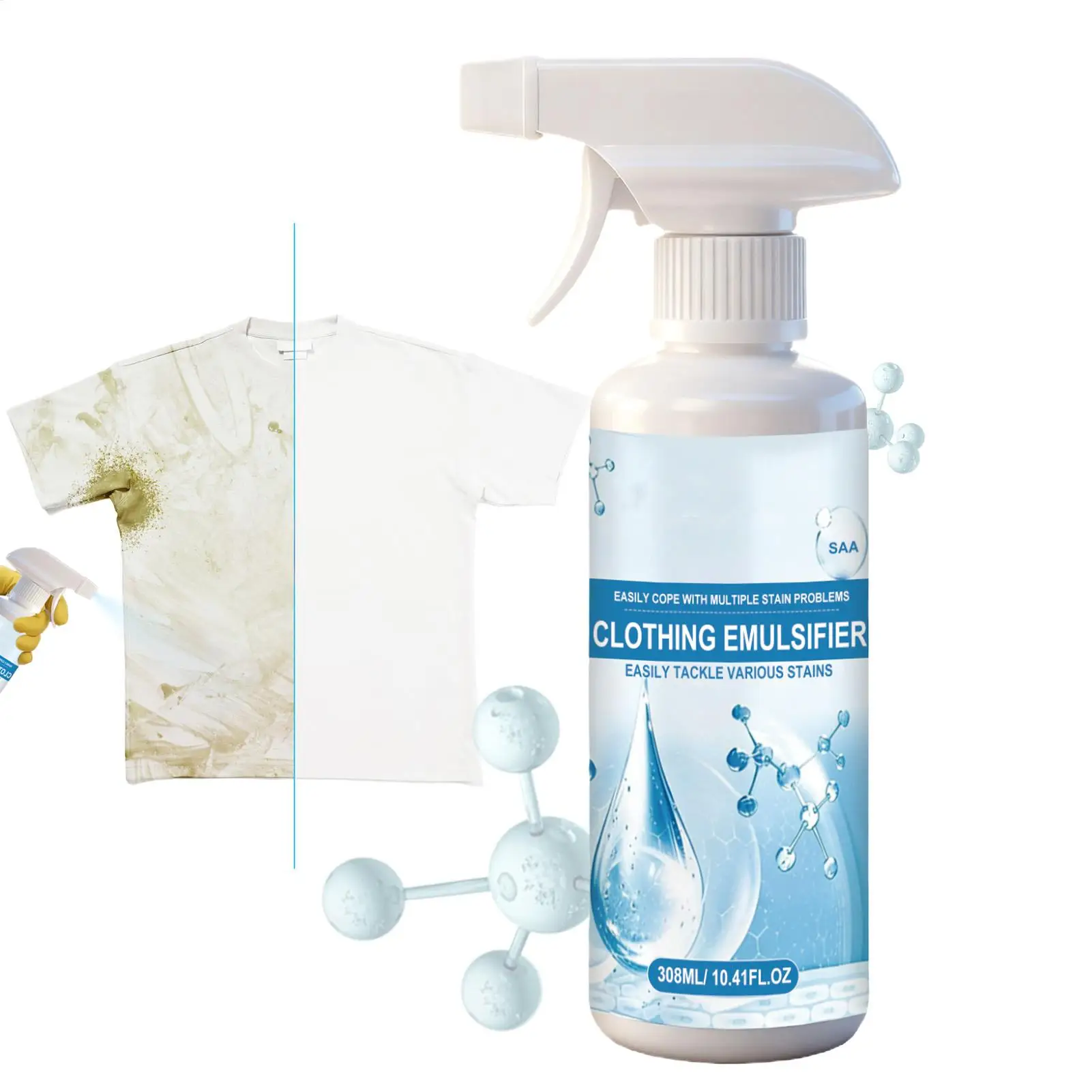 Wäsche-Fleckenentferner, 308 ml, duftend, sicheres, wirksames Enzym-Vorbehandlungsspray für Kleidung und Stoffe, Geschenk für Frauen, Mütter und Familien