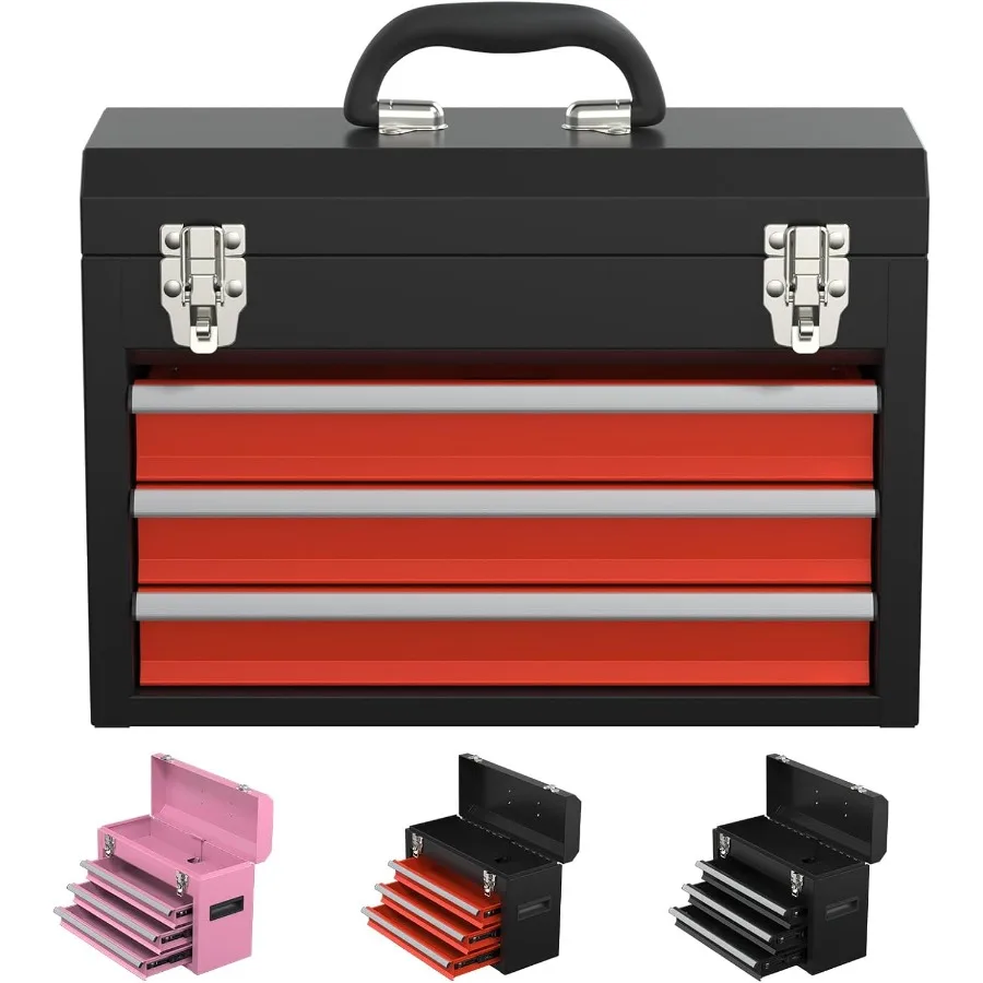 

Маленький ящик для инструментов с 3 ящиками Портативный стальной ящик для инструментов с 3 ящиками и системой блокировки Организация ящика для инструментов с вкладышем для хранения инструментов