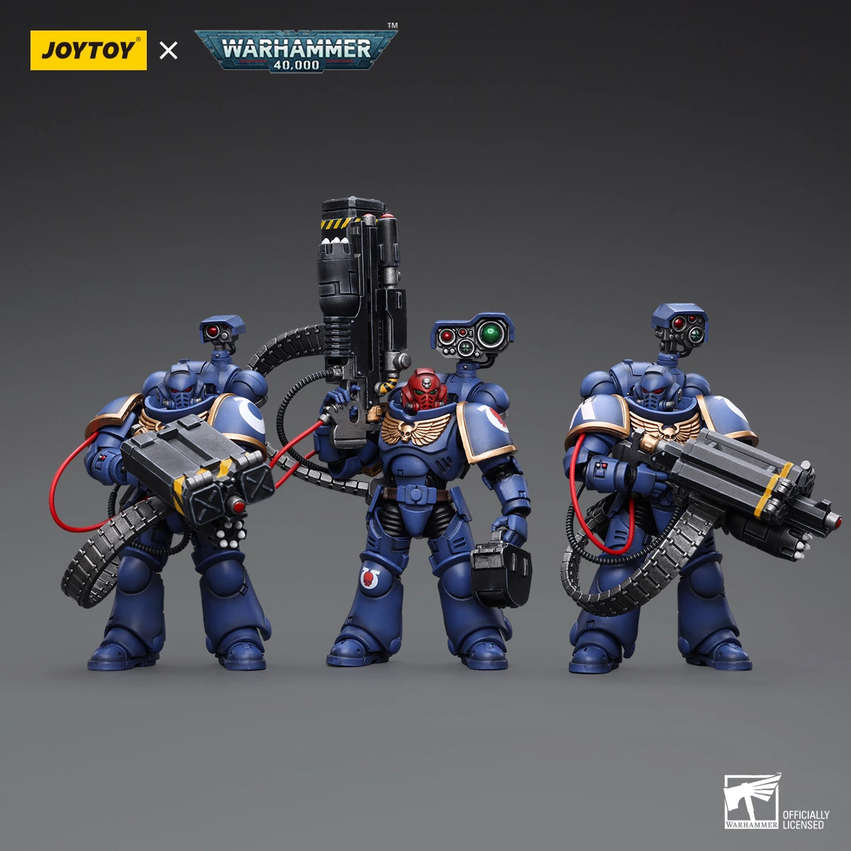 JOYTOY Warhammer 40K 1/18 Scale Ultramarines Desolation Marine with Castellan Launcher Action Figure Model Toys For Collection