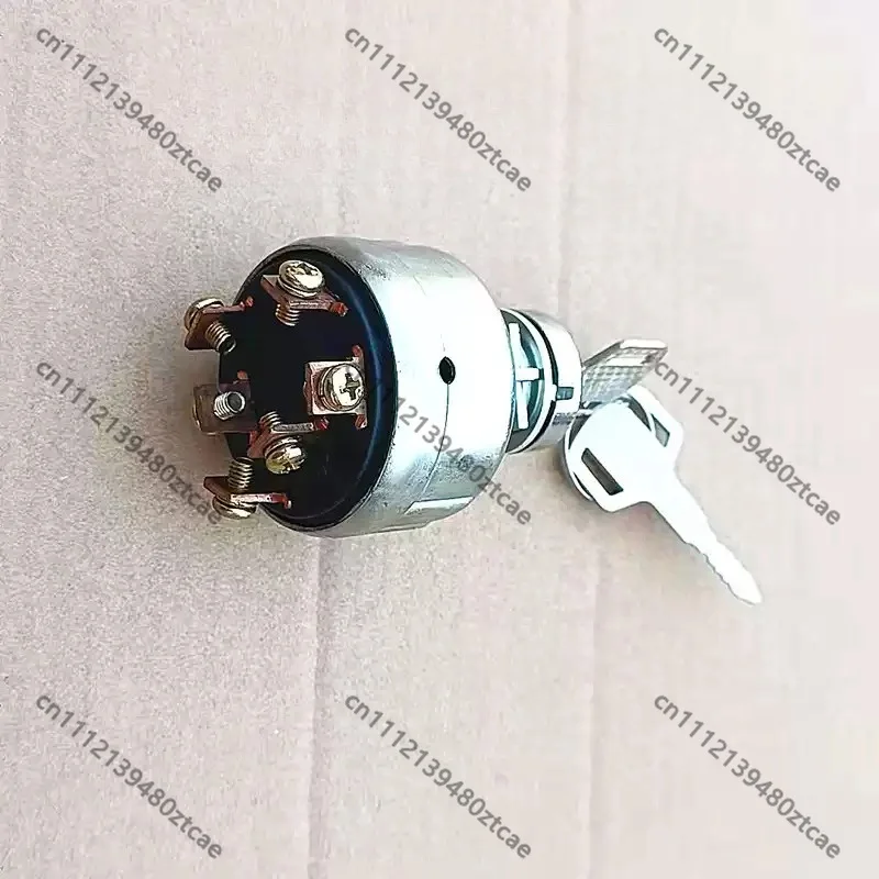 Engineering Vehicle Ignition Key Switch Preheat Starter Lock Forklift Excavator Loader Electrical Repair Replacement Parts