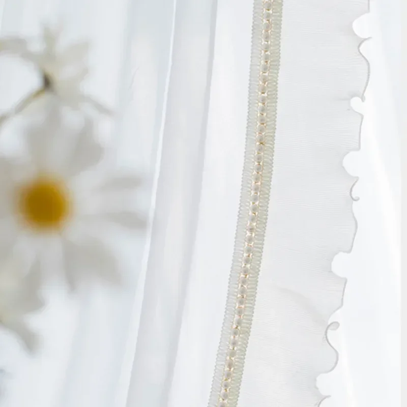 French Retro Luxury Light-impermeable Lace Gauze Curtains for Living Dining Room Bedroom Girl Bay Window Custom Size