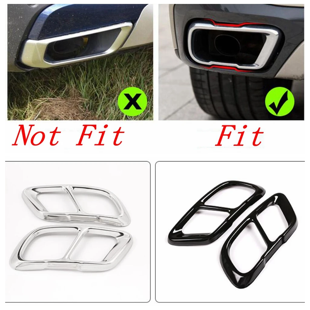 Tail Back Exhaust Muffler Tip Pipes Protector Decor Frame Cover Trim For BMW X5 G05 X6 G06 X7 G07 2019 - 2022 Car Accessories