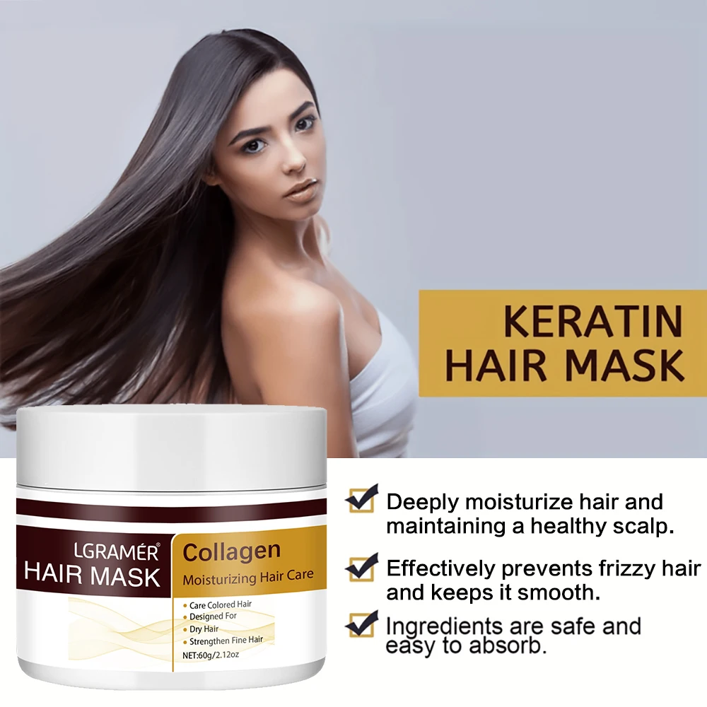 Deep Repair Damaged Dry Hair-collagen Conditioning Intense Hydrating Hair Mask Essence Keratin Conditioner for All Hair Types