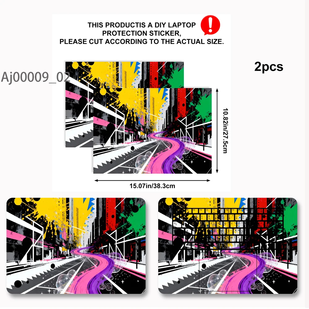 Graffiti Art Laptop Skin Sticker, Waterproof Vinyl Decal for 12-17 inch MacBook HP Lenovo Dell Notebook