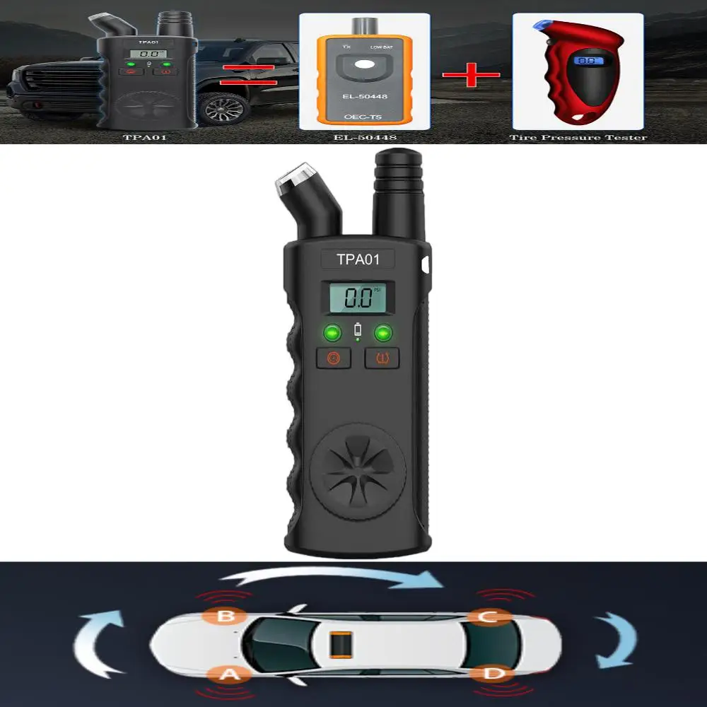 2in1 Tire Pressure Tester TPMS A01 Plus Monitoring System Reset Device Universal Digital Display Reading Relearn Tool - view 3