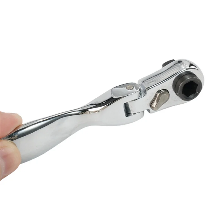 

1 PCS Silver Steel 1/4 Fast Rotatable Double-Headed Mini Ratchet Wrench Handle Screwdriver Ratchet Wrench