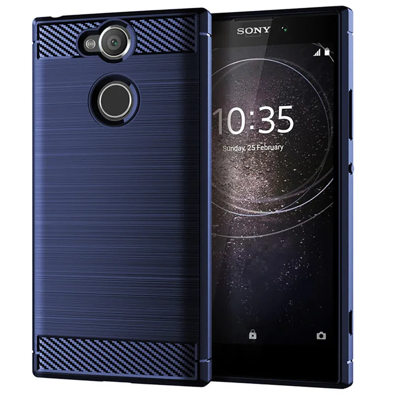 Luxury Carbon Fiber Case for Sony Xperia XA2 Full Protective Soft Phone Cover for Sony Xperia XA2 Plus Shockproof Silicone Case