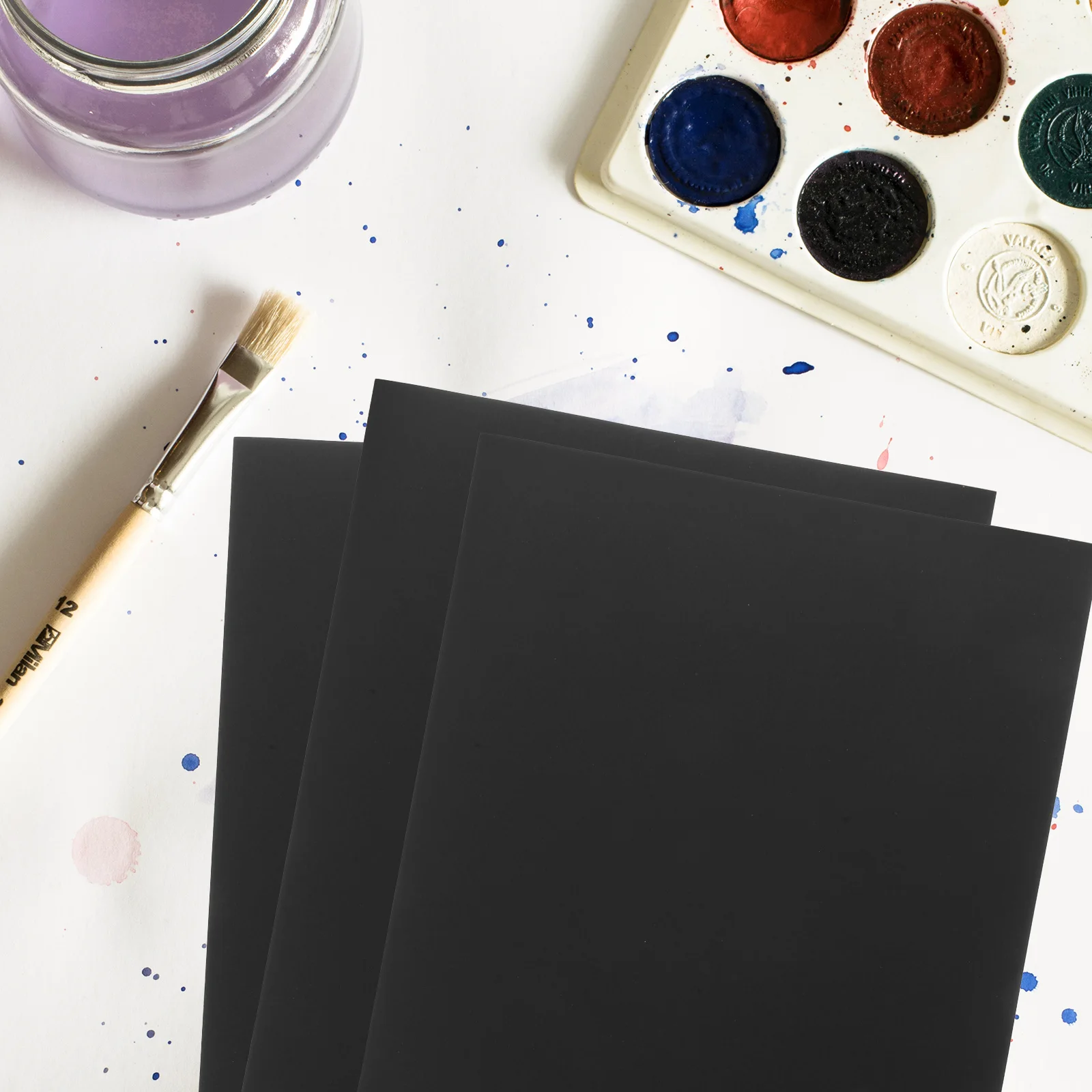 

50pcs Black Card Paper Diy Craft Supplies For Drawing Painting Printing Blank Cards Making Art Projects Handmade Craft