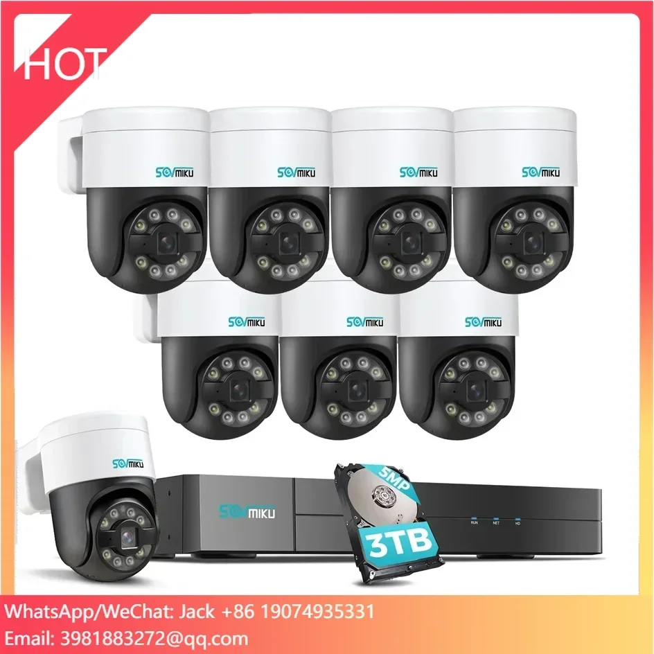 5MP Outdoor Alarm 8 Channel Ai Smart Network Hmoe IP POE Ptz CCTV Security Camera System
