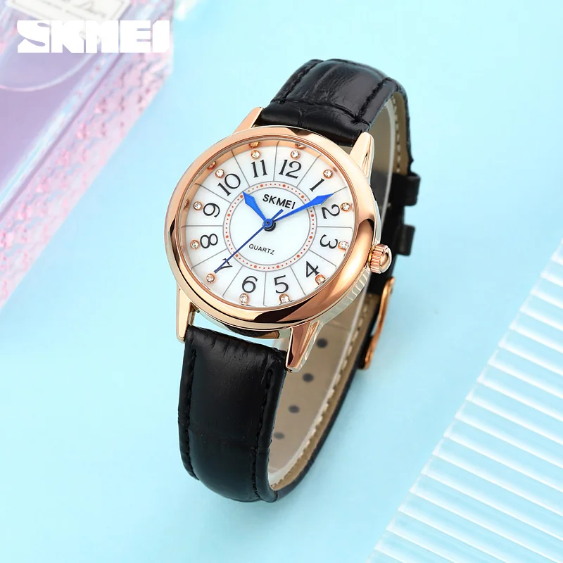 

SKMEI Fashion Women Watches Waterproof Simple Dial Quartz Watches Luxury Leather Ladies Dress Wristwatch Hour Relogio Feminino