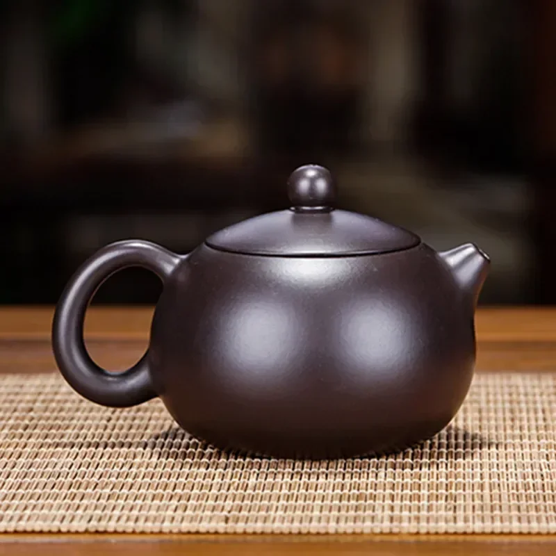 120ml Chinese Yixing Purple Clay Teapot Raw Ore Black Mud Xishi Tea Pot Zisha Filter Beauty Kettle Household Tea Set Accessories