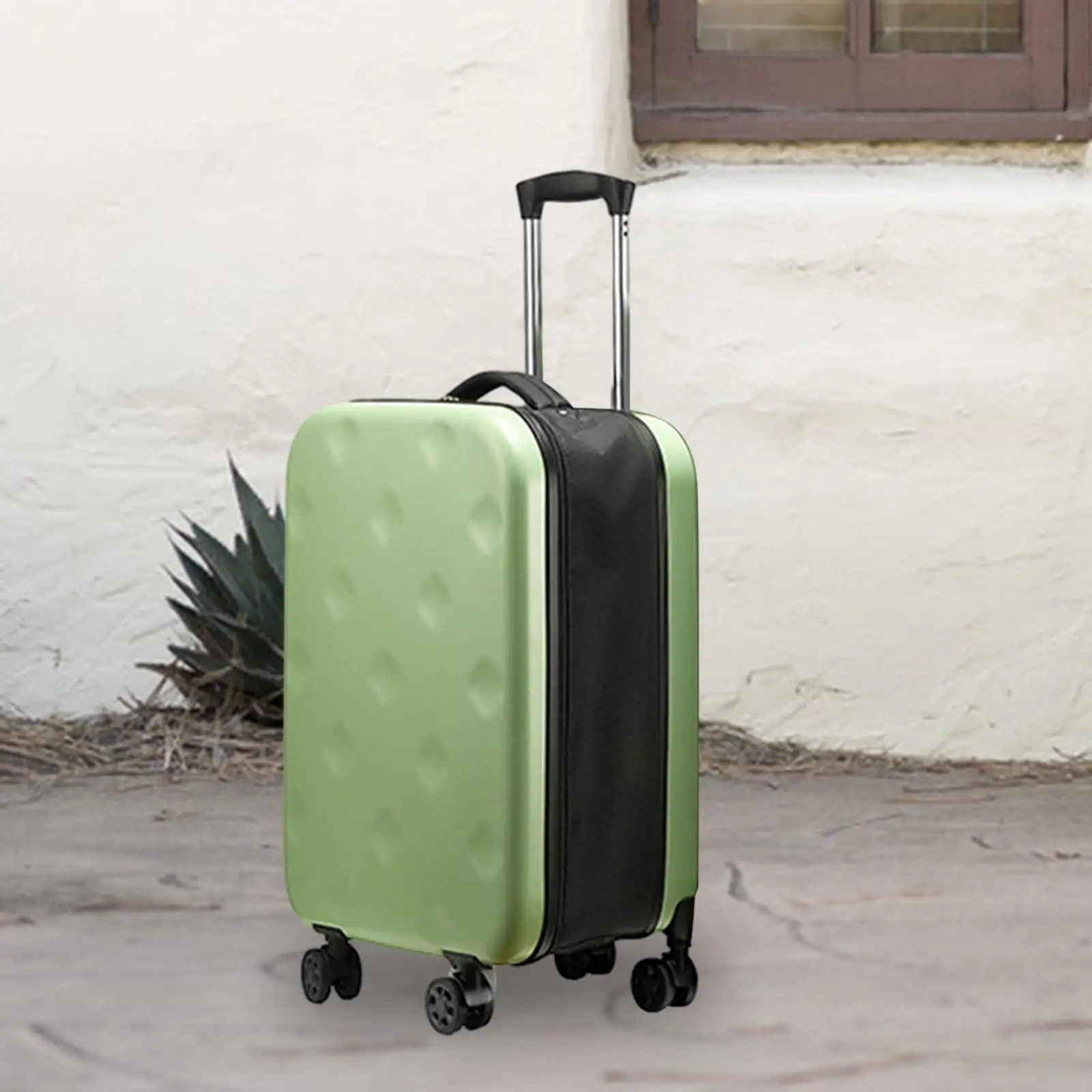 Collapsible Suitcase Carry on Luggage Scratch, Water & Impact Resistant Hard Shell Green Travel Suitcase Folding Trolley Case