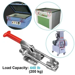 2pcs GH-431-SS Metal Toggle Latch Catch Clasp Quick Release Heavy Duty Self-lock Toggle Clamp Stainless Steel Load 200kg