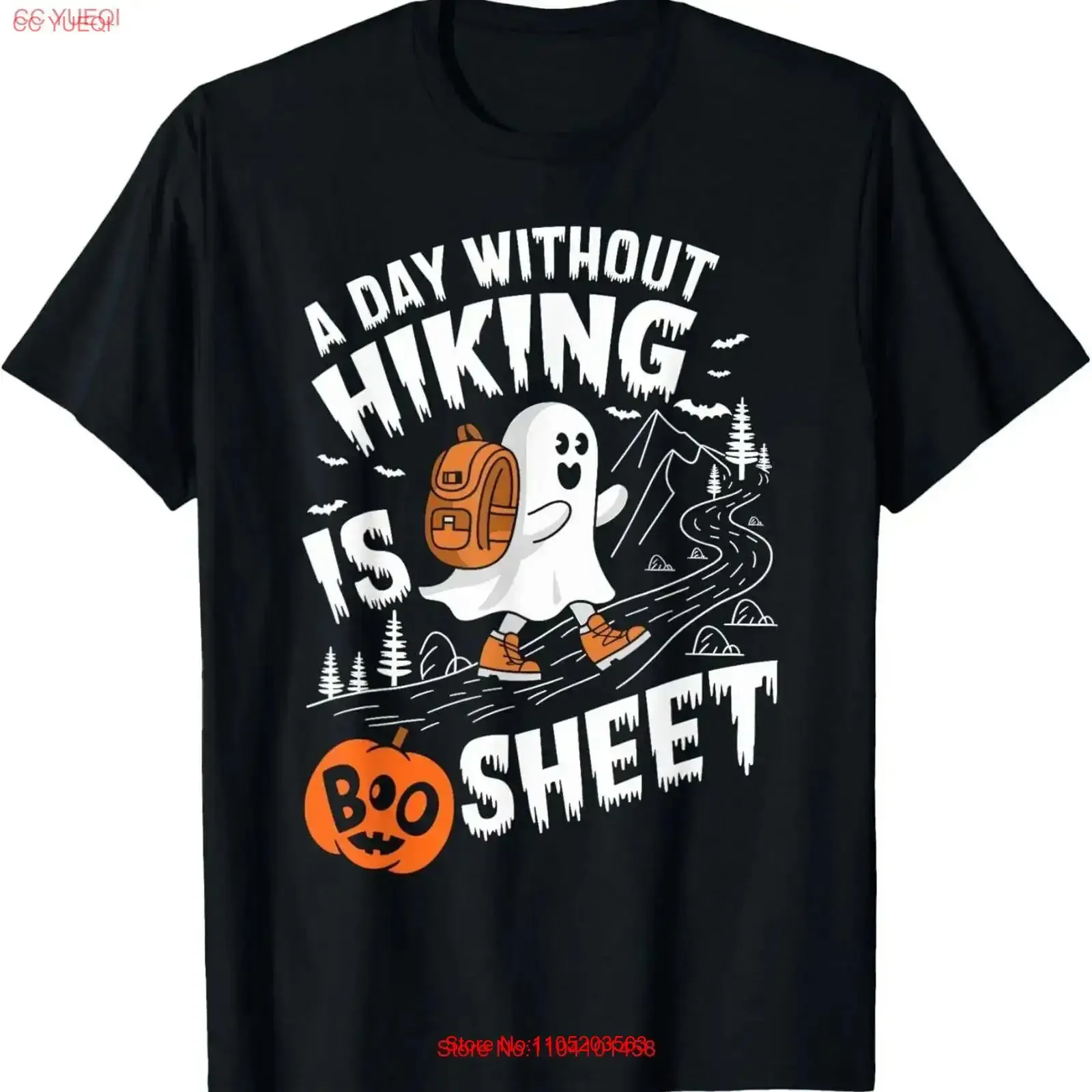 A Day Without Hiking Is Boo Sheet Ghost Halloween T Shirt vintage Washed Stylish Casual Unisex Slightly fashion Soft graphic