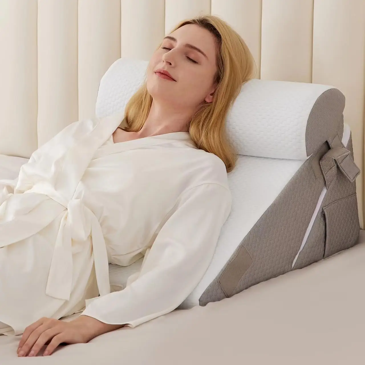 

3PCS Wedge Pillow Set for After Surgery Wedge Pillow Headboard Adjustable Sleeping Wedge Acid Reflux Orthopedic Pillow for Back