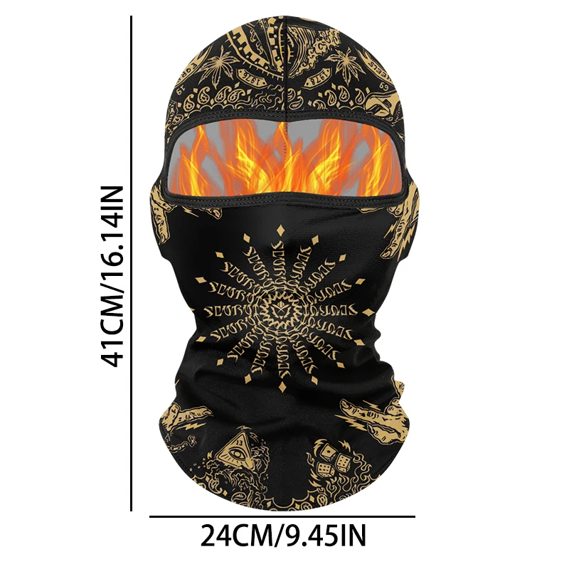 Winter Warm Plus Velvet Balaclava Motorcycle Cold-proof Scarf Ski Full Face Mask Skull Clown Windproof Neck Cover Cycling Cap view 6