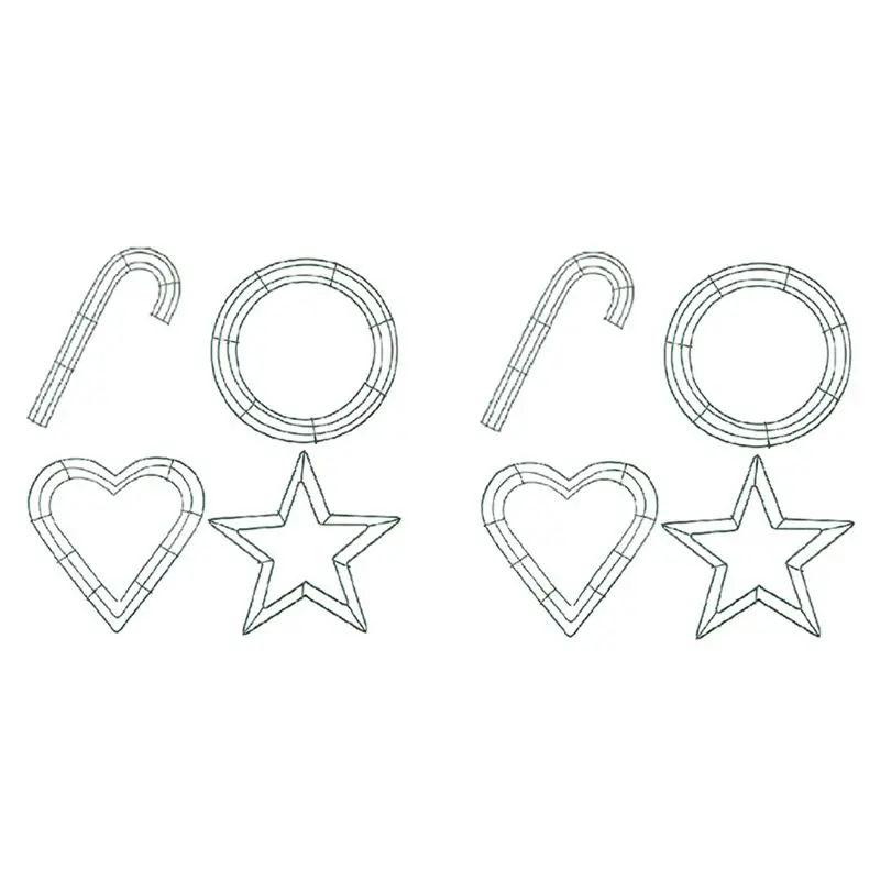 

A24F-8 шт. Рождественские проволочные рамки для венков 12-дюймовый зеленый венок в форме пентаграммы, кольцо для венка для домашнего искусства, рукоделия, декора для вечеринки своими руками