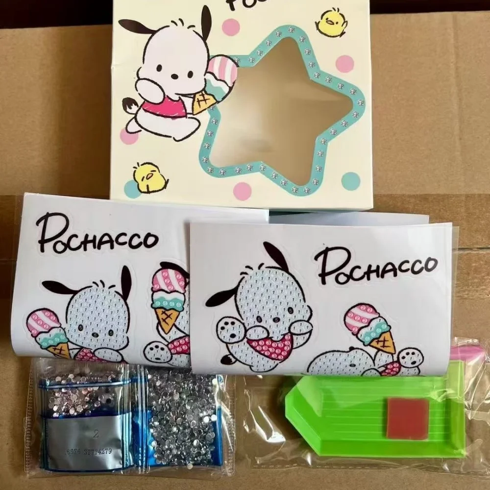 1 صندوق حقيقي سانريو الكرتون ملصق مرحبا كيتي Kuromi DIY بها بنفسك مذكرات الكمبيوتر المحمول الأمتعة سكيت الكتابة على الجدران الشارات متعة للفتيات اللعب